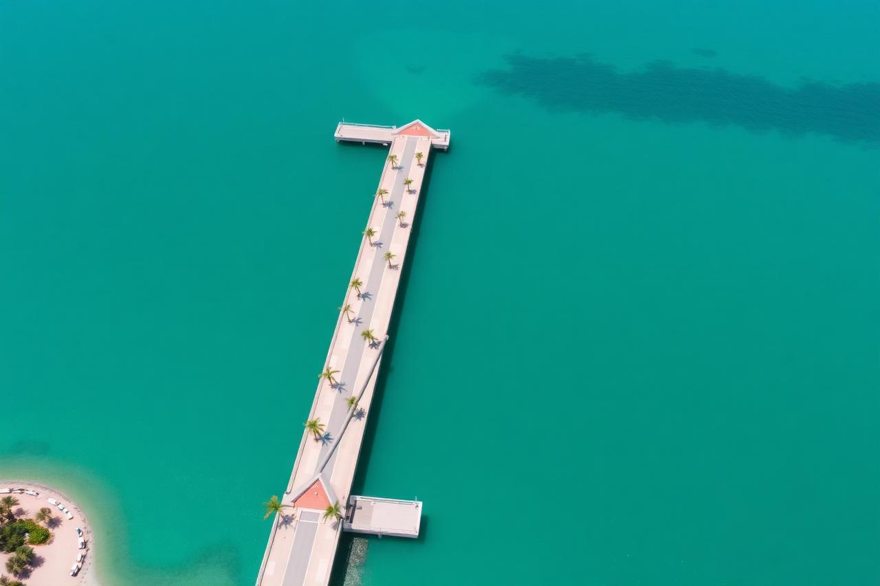 The new St. Pete Pier over Tampa Bay at golden hour