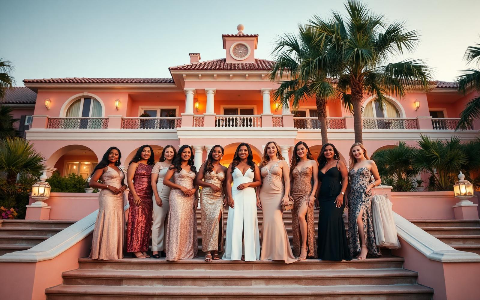 Women gathered on the steps of The Vinoy embodying the Unleash Your Brave movement